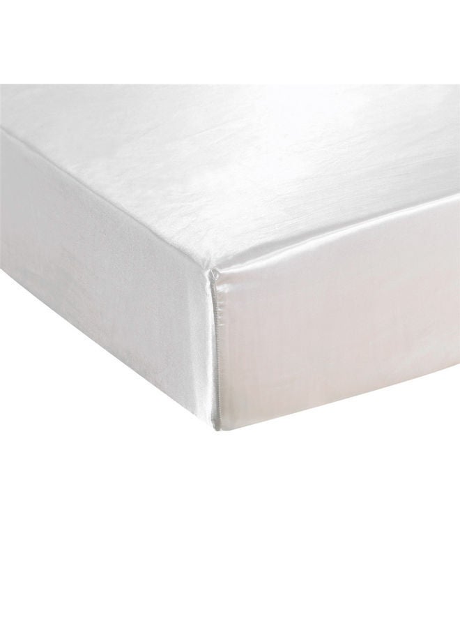 NIBEMINENT Well-made Soft Silk Fitted Sheet Cover polyester White 37.00 x 3.00 28.00cm - Image 3