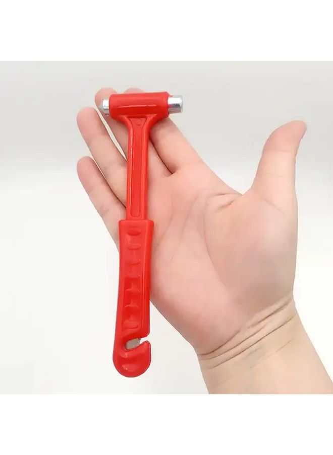 Red Portable 2 In 1 Emergency Car Safety Hammer With Ergonomic Grip - Image 1