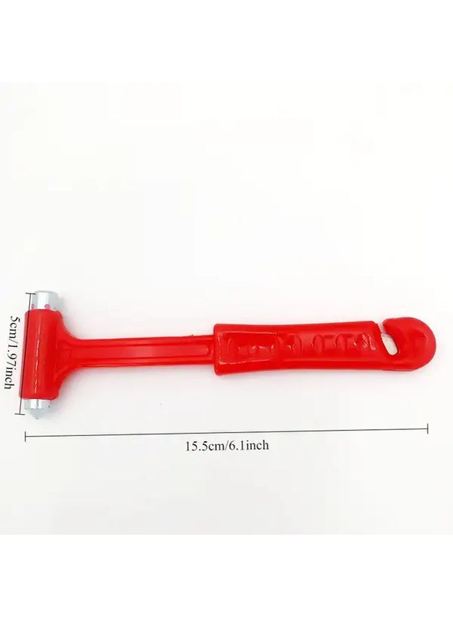 Red Portable 2 In 1 Emergency Car Safety Hammer With Ergonomic Grip - Image 3