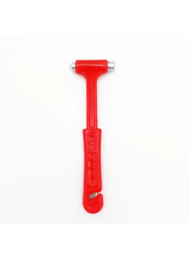 Red Portable 2 In 1 Emergency Car Safety Hammer With Ergonomic Grip - Image 2