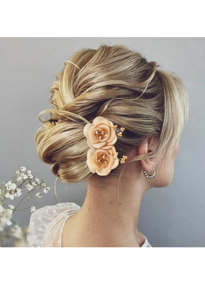 Excefore Flower Hair Bun Maker, 2 PcsElegant Lazy Hair Curler, Crystal Hair Bun Maker, Hairstyle Twist Bun Maker, Elegant Hair Accessories for Girl Friend Thick Thin Long Hair  - Image 5