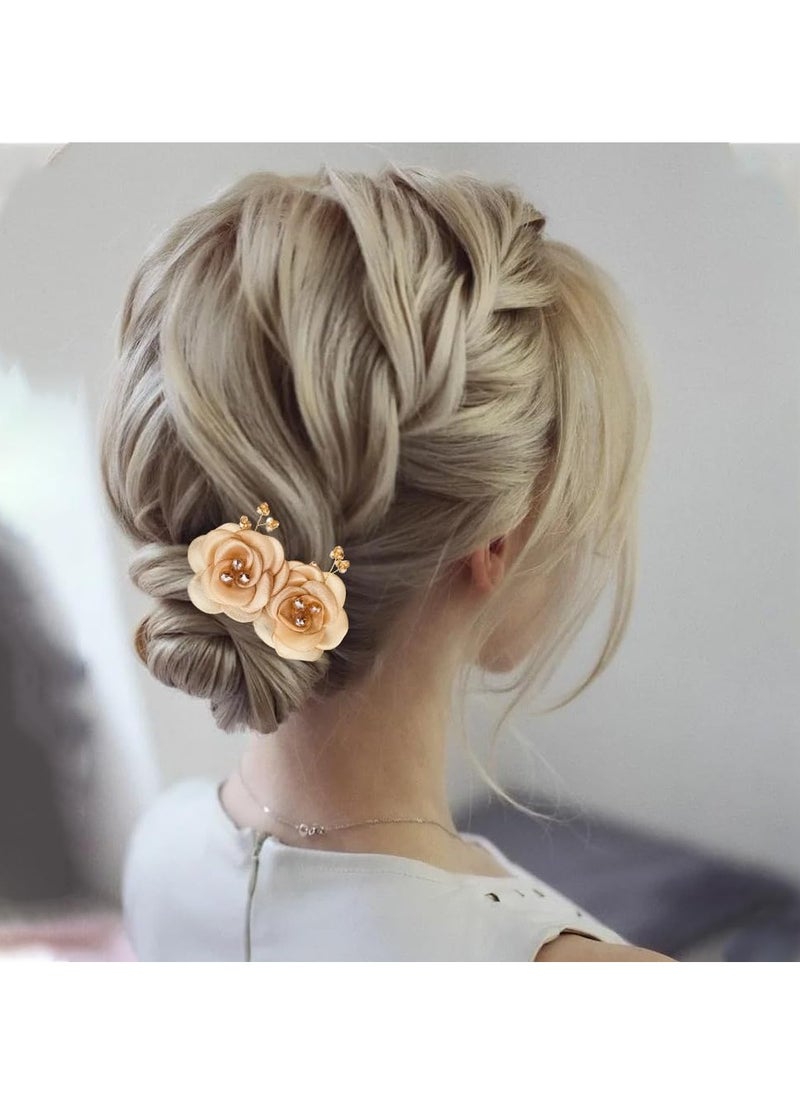 Excefore Flower Hair Bun Maker, 2 PcsElegant Lazy Hair Curler, Crystal Hair Bun Maker, Hairstyle Twist Bun Maker, Elegant Hair Accessories for Girl Friend Thick Thin Long Hair  - Image 2