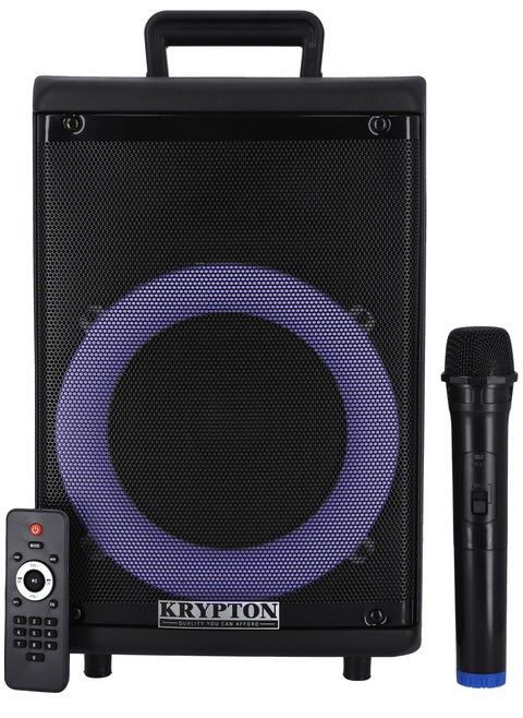 Powerful Sound Multimedia Rechargeable Portable Trolley Speaker with Remote, Mic, USB, SD Card, FM and  Bluetooth