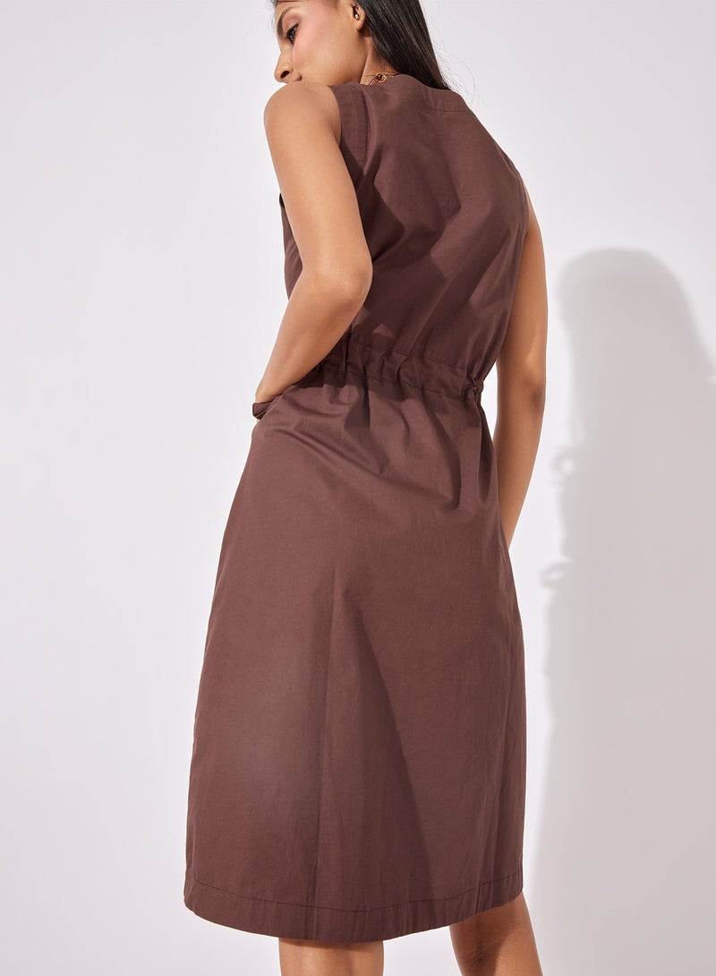 The Label Life V Neck Belted Dress - Image 5