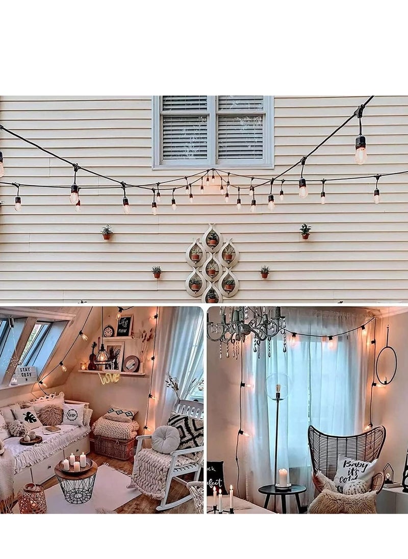 Next Life - 33 FT Outdoor String Light with 20 Weatherproof Hanging Sockets and lamps, Heavy Duty Decorative Cafe Patio Lights for Garden - Image 1