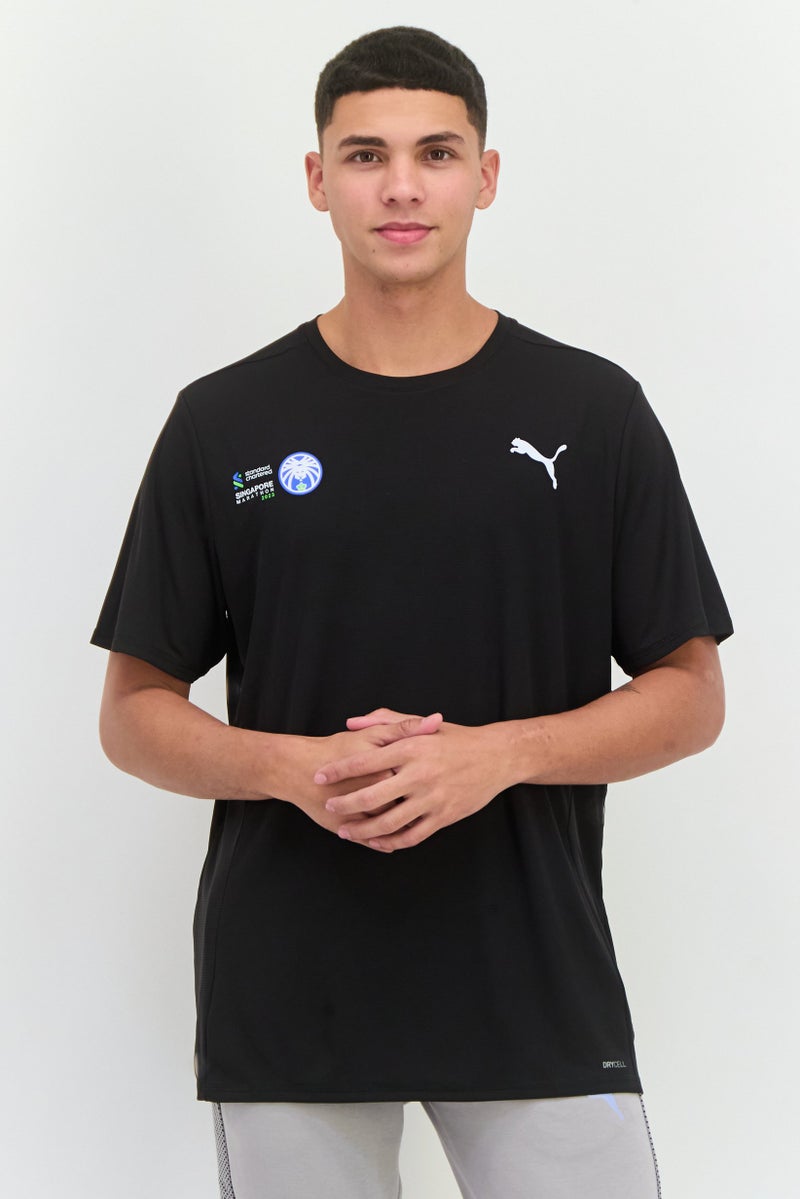 PUMA Men Sportswear Fit Short Sleeve Running T-Shirt, Black - Image 1