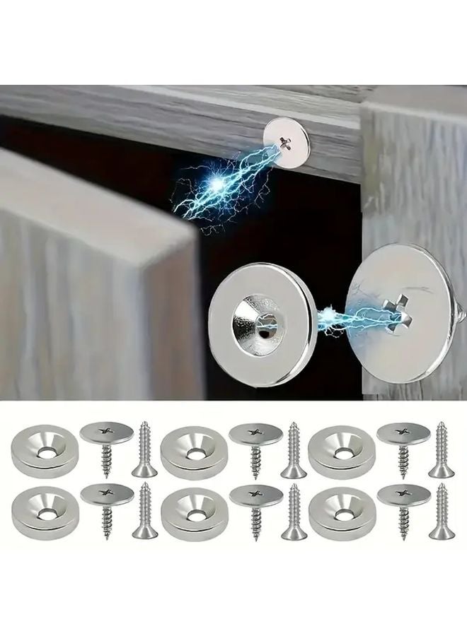 6 Sets 18 Pcs Cabinet Door Magnetic Closure Metal Snap Concealed Hidden Latch - Image 2