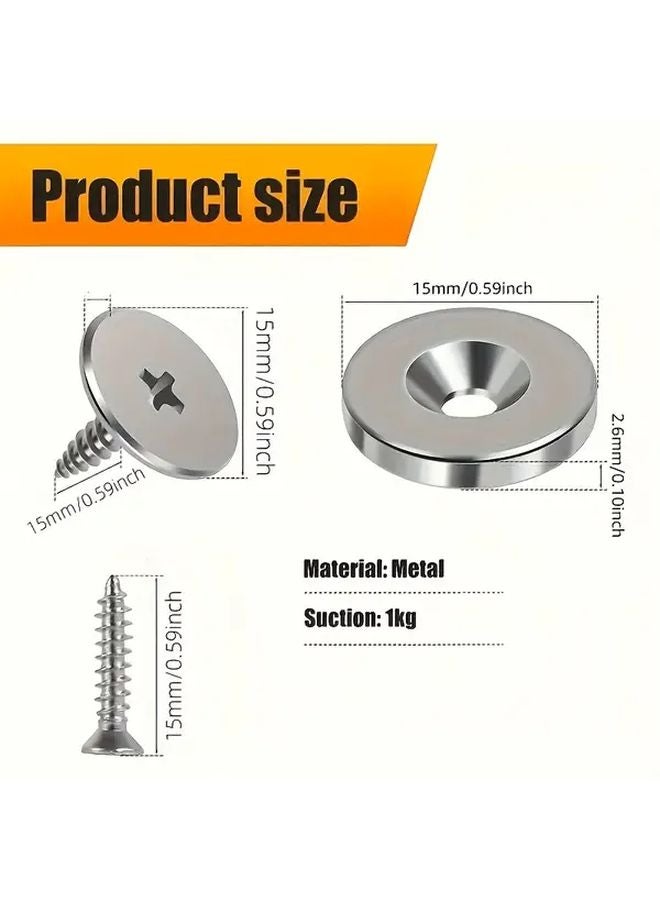 6 Sets 18 Pcs Cabinet Door Magnetic Closure Metal Snap Concealed Hidden Latch - Image 4