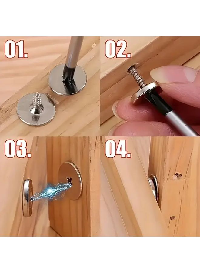 6 Sets 18 Pcs Cabinet Door Magnetic Closure Metal Snap Concealed Hidden Latch - Image 3