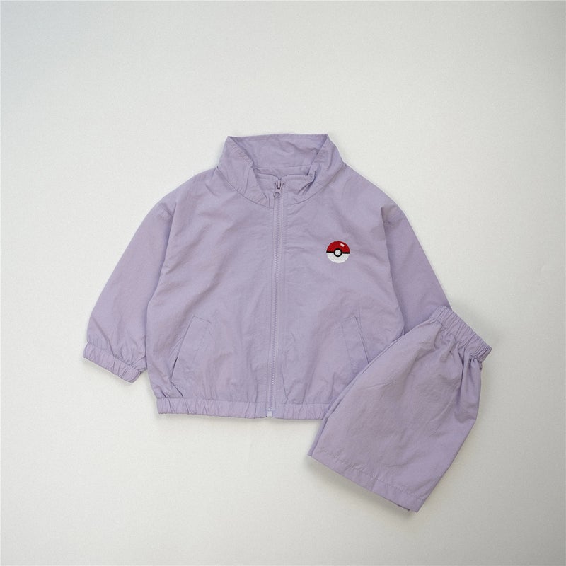 Childrens suit spring clothes boys zipper shirt girls Korean cartoon top shorts spring and summer childrens clothing wholesale orange red - Image 4