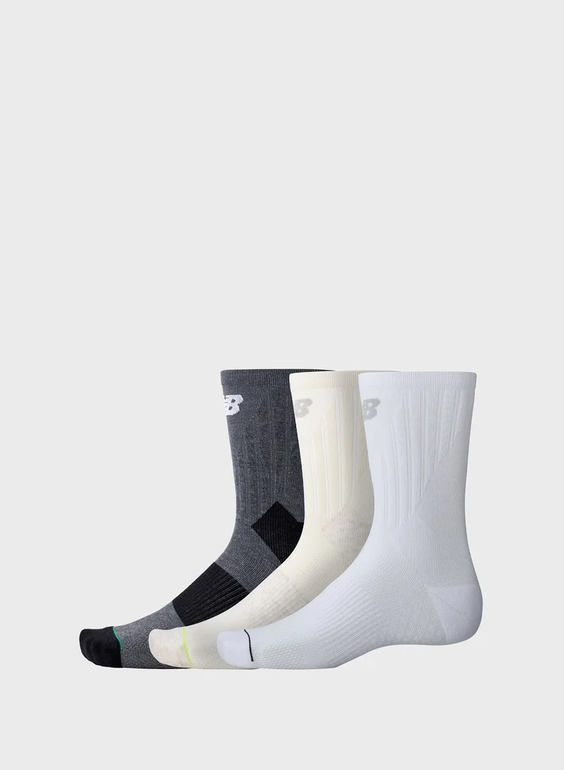 New Balance 3 Pack Running Repreve Midcalf Socks