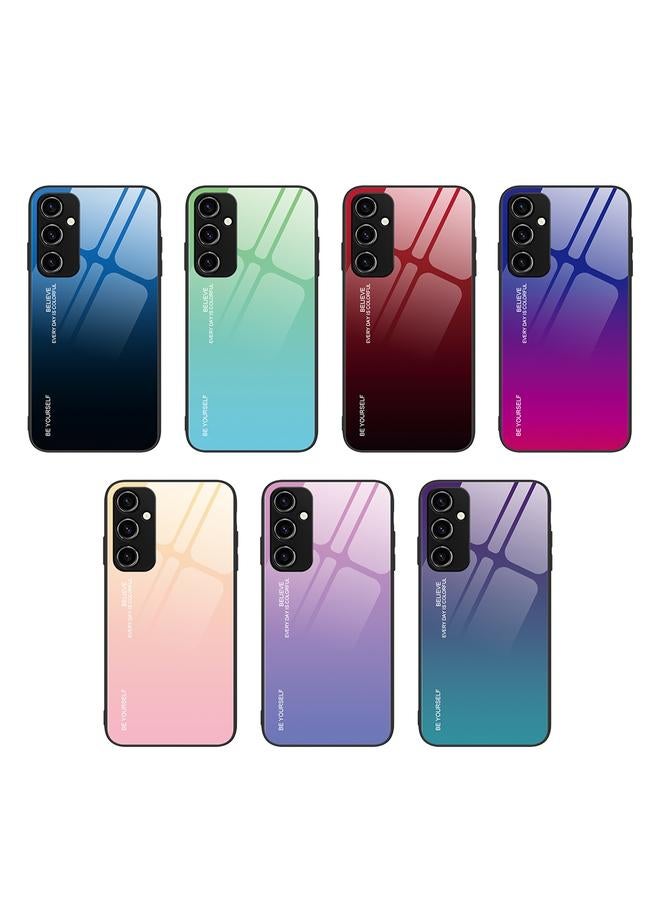 اس-توب جراب لهاتف Samsung Galaxy A34 5G، جراب هاتف زجاجي متدرج الألوان - Image 2