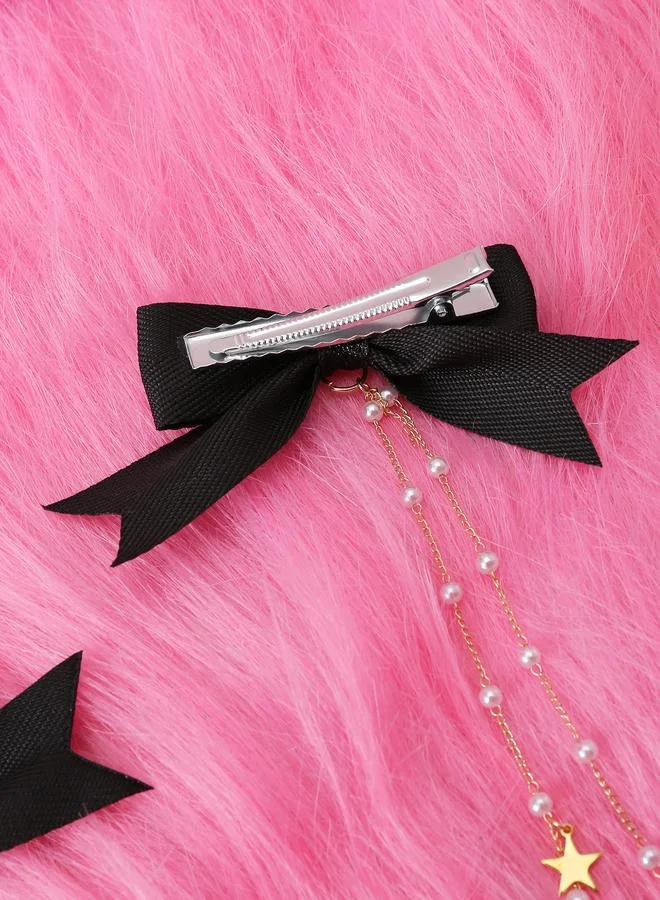 تايك تو Bow Hair Clip with Chain