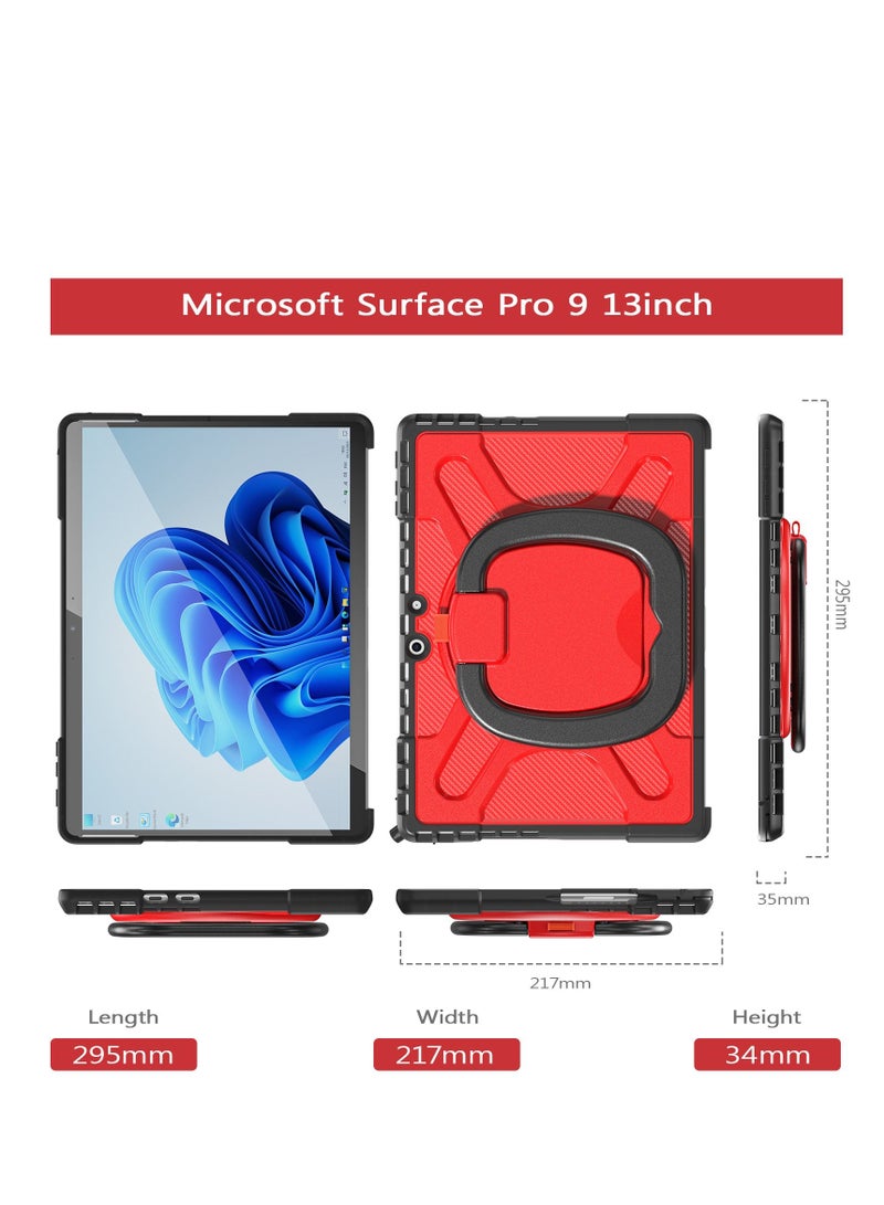 GULFLINK Back Cover Protect Case for Microsoft Surface Pro 9 13 inch Red - Image 2