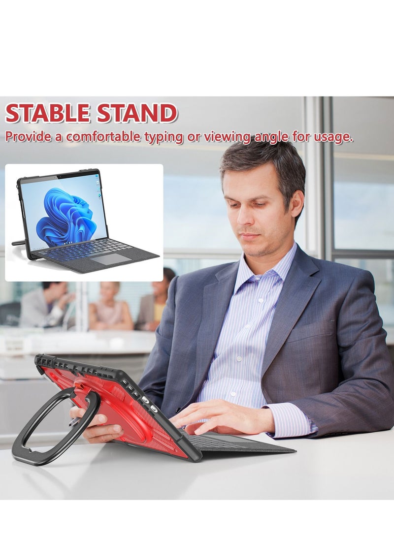 GULFLINK Back Cover Protect Case for Microsoft Surface Pro 9 13 inch Red - Image 4