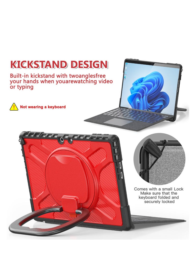 GULFLINK Back Cover Protect Case for Microsoft Surface Pro 9 13 inch Red - Image 3