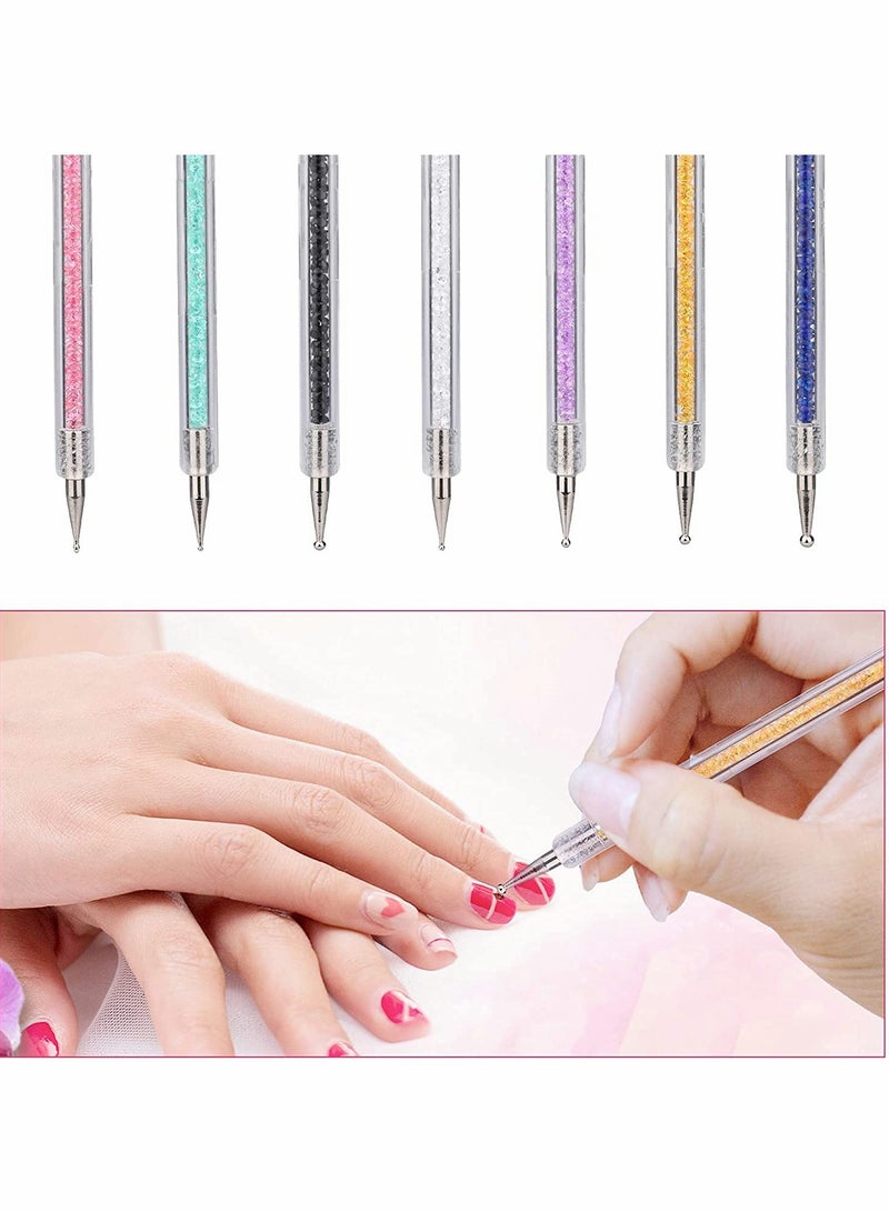 7 Pcs Dual-Ended Nail Art Brush Set - Liner & Dotting Tools for Perfect Nail Designs, Includes 5/7/9/11/14/16/20 mm Brushes - Image 4
