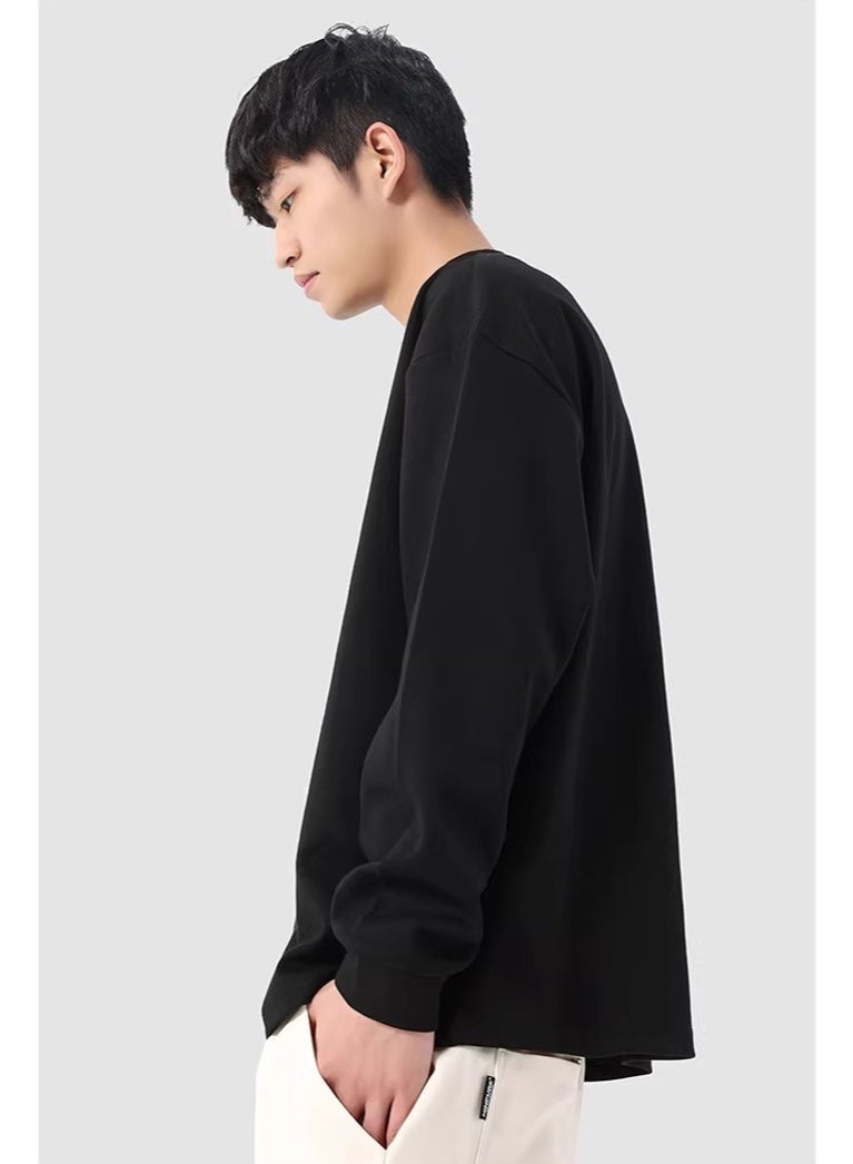 ماك جاباجز MAC Jabags Extra Large Black Shoulder Sports T-shirt - Made of soft pure cotton, with a loose round neck and , simple yet unique, suitable for daily casual, streetwear, and home wear. This is a long sleeved closed T-shirt suitable for both men and women - Image 5
