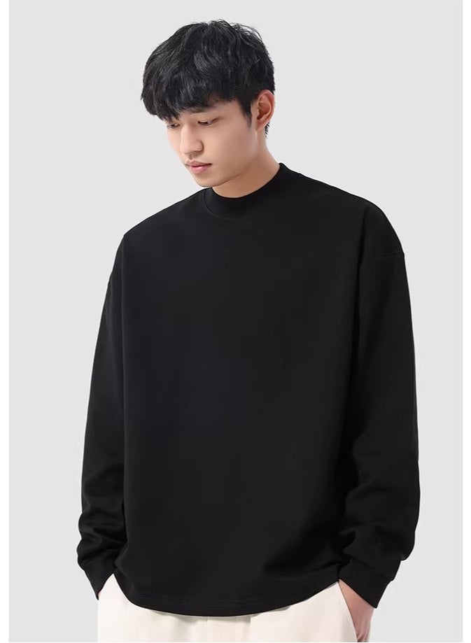 ماك جاباجز MAC Jabags Extra Large Black Shoulder Sports T-shirt - Made of soft pure cotton, with a loose round neck and , simple yet unique, suitable for daily casual, streetwear, and home wear. This is a long sleeved closed T-shirt suitable for both men and women - Image 3