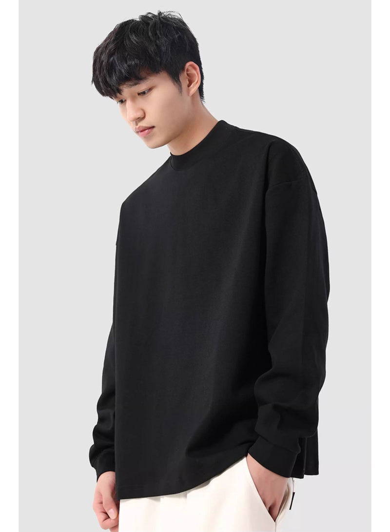 ماك جاباجز MAC Jabags Extra Large Black Shoulder Sports T-shirt - Made of soft pure cotton, with a loose round neck and , simple yet unique, suitable for daily casual, streetwear, and home wear. This is a long sleeved closed T-shirt suitable for both men and women - Image 1