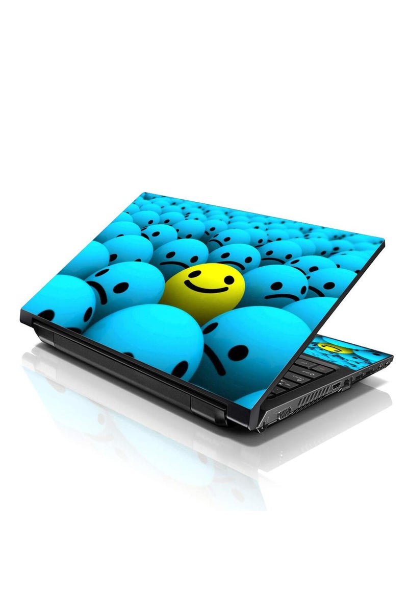 LSS Laptop 17-17.3" Skin Cover with Colorful Happy Face Pattern - Image 1
