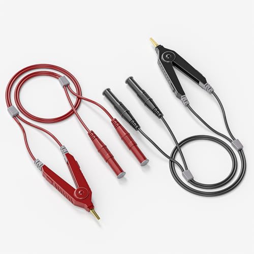 Goupchn LCR Meter Test Leads Terminal Kelvin Clips Cable Wires to 4mm Safety Banana Plugs 1.2m/3.94ft for DMM - Image 5