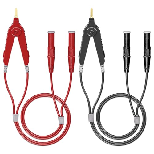 Goupchn LCR Meter Test Leads Terminal Kelvin Clips Cable Wires to 4mm Safety Banana Plugs 1.2m/3.94ft for DMM - Image 1