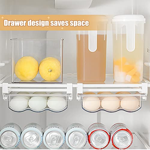Lechay Egg Holder For Refrigerator，Mini Fridge Drawer Organizer Egg Storage Bin Clear Egg Tray Clear Plastic Storage Container - Image 5