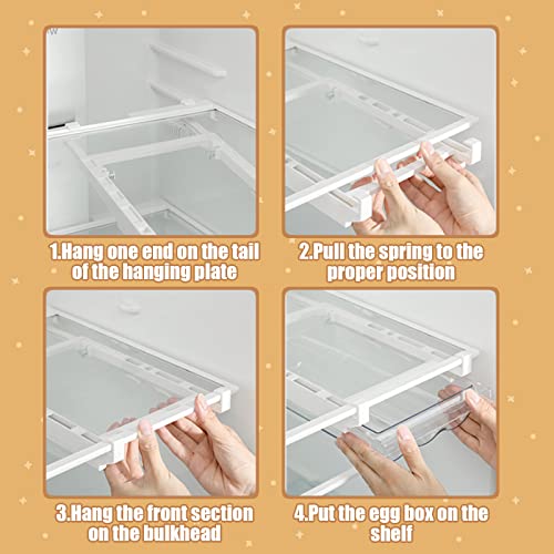 Lechay Egg Holder For Refrigerator，Mini Fridge Drawer Organizer Egg Storage Bin Clear Egg Tray Clear Plastic Storage Container - Image 3