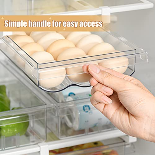 Lechay Egg Holder For Refrigerator，Mini Fridge Drawer Organizer Egg Storage Bin Clear Egg Tray Clear Plastic Storage Container - Image 4