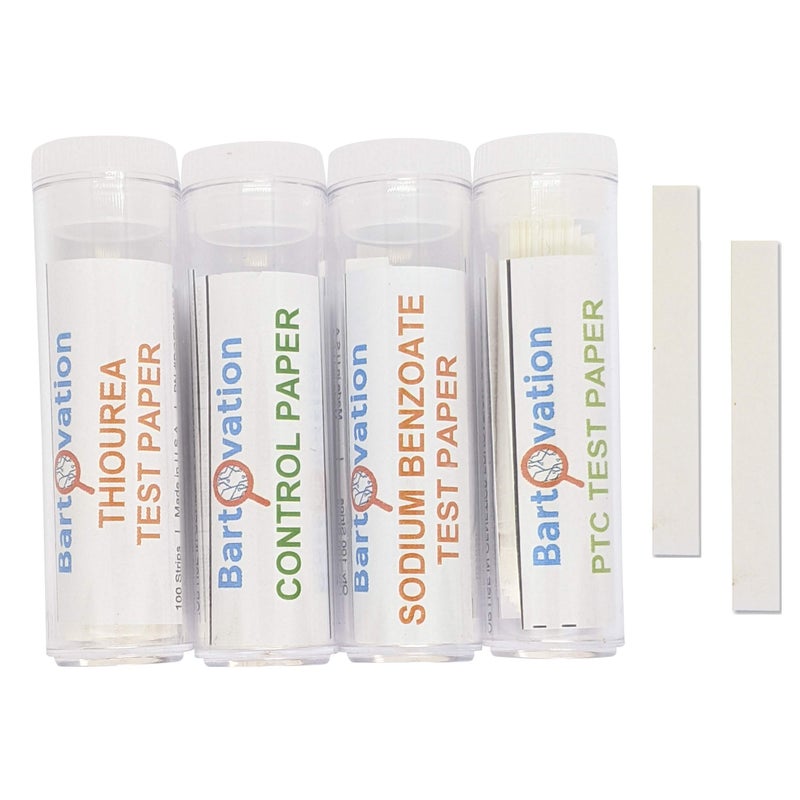 Bartovation Super Taster Test Genetics Lab Kit with Instructions, Phenylthiourea (PTC), Sodium Benzoate [Each Vial Includes 100 Paper Strips] - Image 1