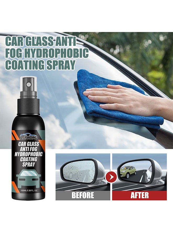 RAYHONG Car Glass Anti Fog Hydrophobic Coating Spray, Waterproof Anti Fog Spray, Automobile Glass Anti Fog Spray, Anti Fog Car Glass Cleaner, Anti Fog Spray for Glasses, Car Glass Antifog Hydrophobic Coating Spray 100ml  - Image 1