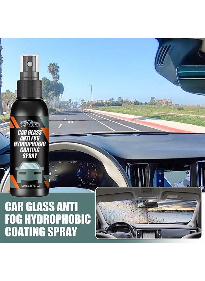 RAYHONG Car Glass Anti Fog Hydrophobic Coating Spray, Waterproof Anti Fog Spray, Automobile Glass Anti Fog Spray, Anti Fog Car Glass Cleaner, Anti Fog Spray for Glasses, Car Glass Antifog Hydrophobic Coating Spray 100ml  - Image 2