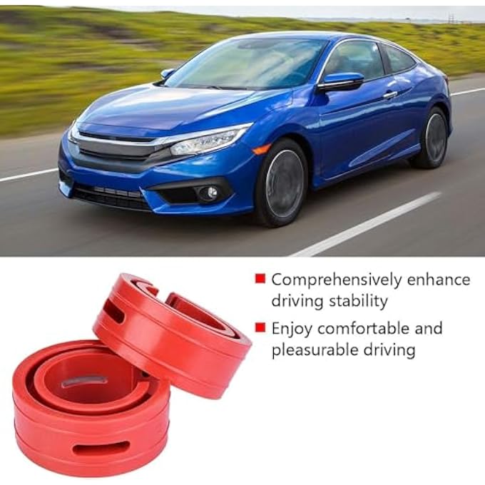 Unity Shock Absorber 2Pc Car Shock Absorber Buffer Spring Bumper Cushion Red Tpe Type AFCE Red - Image 3