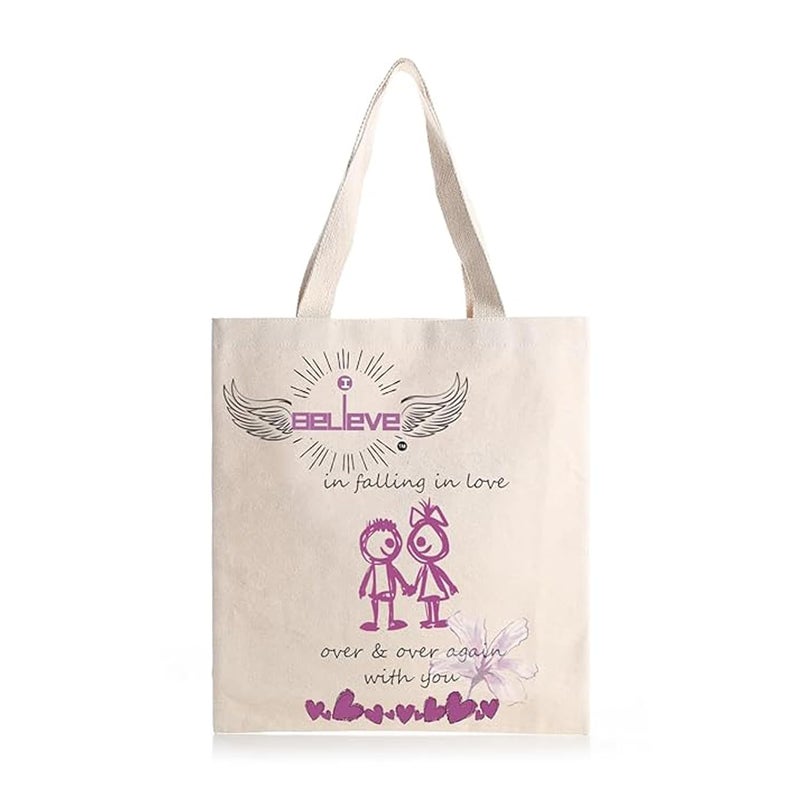 STRUTT Foldable Canvas Tote Bag for Women, Tote Bag for College Girls,100% Organic Cotton Reusable Shopping Bag for Grocery, Eco-Friendly Multi-Purpose Bag for Travel & Daily Use - in Agains - Image 1