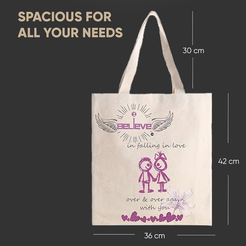 STRUTT Foldable Canvas Tote Bag for Women, Tote Bag for College Girls,100% Organic Cotton Reusable Shopping Bag for Grocery, Eco-Friendly Multi-Purpose Bag for Travel & Daily Use - in Agains - Image 4