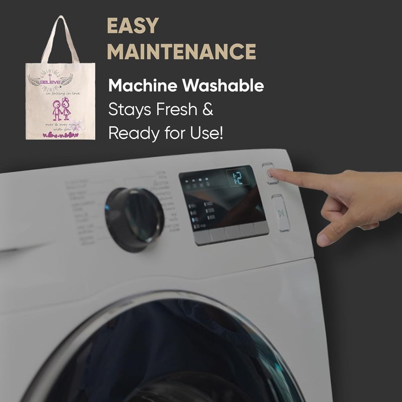 STRUTT Foldable Canvas Tote Bag for Women, Tote Bag for College Girls,100% Organic Cotton Reusable Shopping Bag for Grocery, Eco-Friendly Multi-Purpose Bag for Travel & Daily Use - in Agains - Image 5