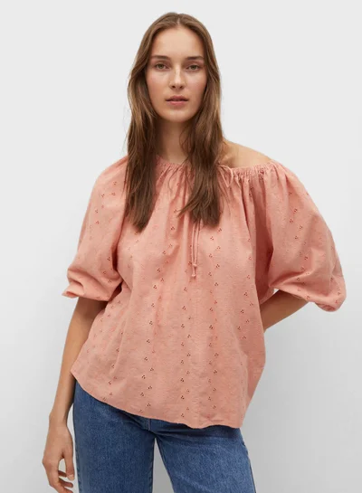 MANGO Balloon Sleeve Top