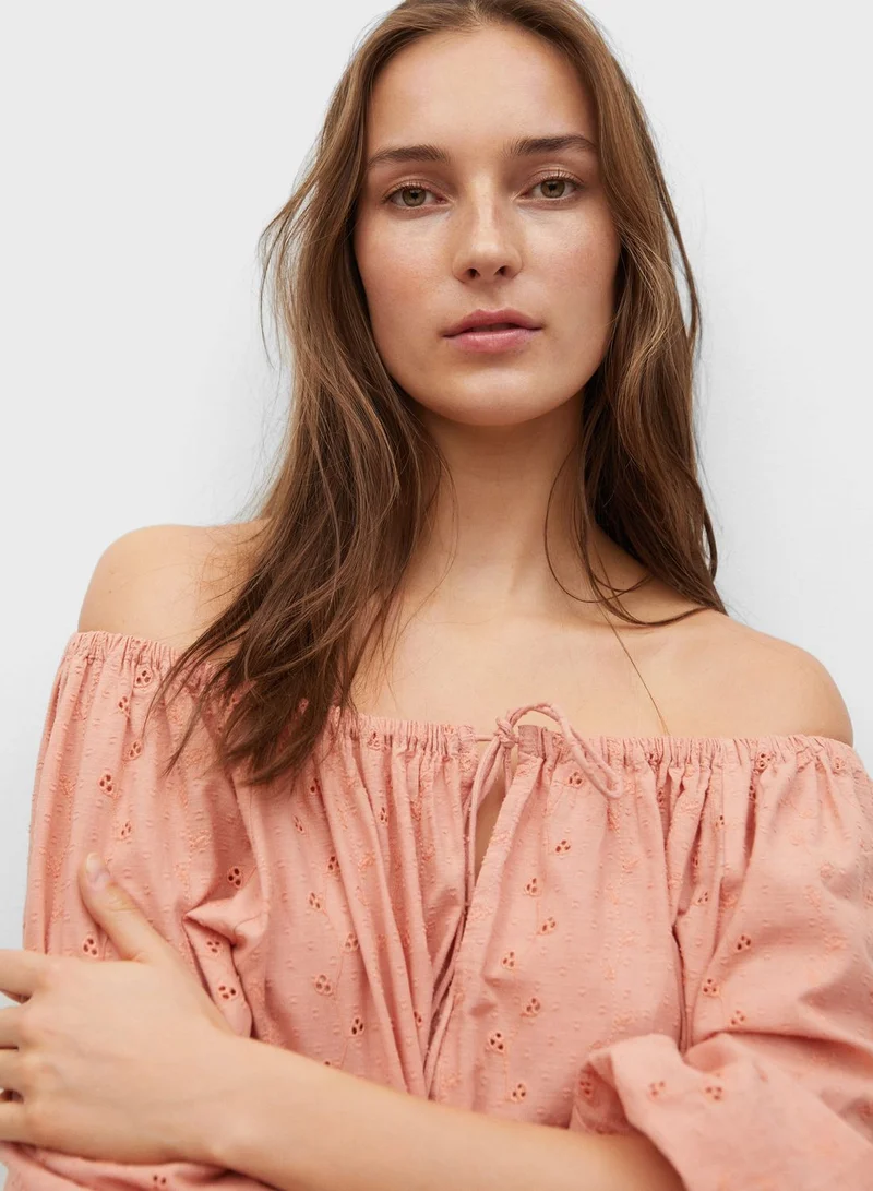 MANGO Balloon Sleeve Top