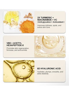 AuQuest 2x Turmeric Brightening Rejuvenating Serum, Brightening, Freckle removal, Skin Rejuvenation for Skin Brightening 40ml, Anti-Wrinkle And Anti-Aging | 2x Turmeric, 8D Hyaluronic Acid, Vitamin C Serum 40ml  - Image 3