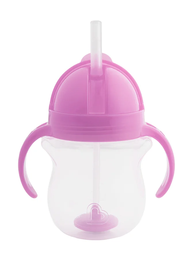 Munchkin Any Angle Click Lock Weighted Straw Trainer Cup 7Oz, Purple, 6 Months +