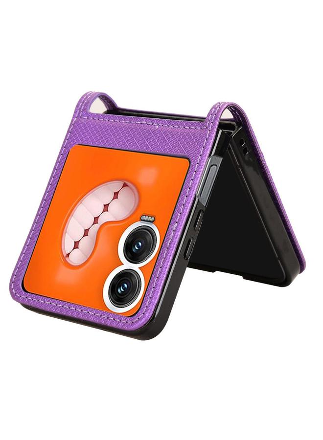 اس-توب جراب هاتف Infinix Zero Flip مصنوع من الجلد بتصميم ماسي - Image 5