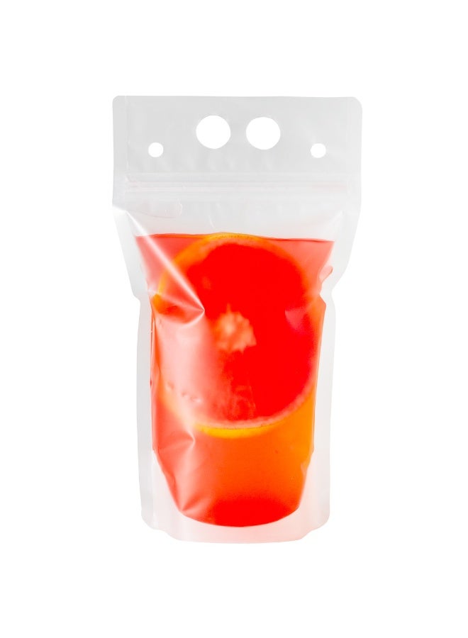 Restaurantware Bag Tek 5.1 X 1.6 Inch Drink Pouches, 100 Double Zipper Juice Pouches - Hand-Held, Straw Storage, Translucent Plastic Drink Bags, Heavy Duty, Tamper-Evident - Image 2