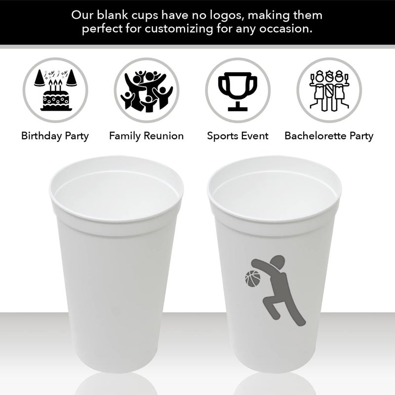 Rolling Sands 22 oz Reusable Plastic Cups with Lids  10 Pack  USA Made Assorted Tumblers; Includes 10 Reusable Straws; Dishwasher Safe - Image 3
