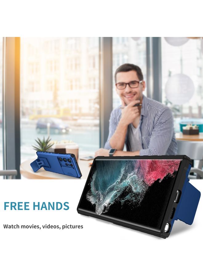 اس-توب جراب لهاتف Samsung Galaxy S23 Ultra 5G مع حامل مجسم وغطاء منزلق للكاميرا - Image 5