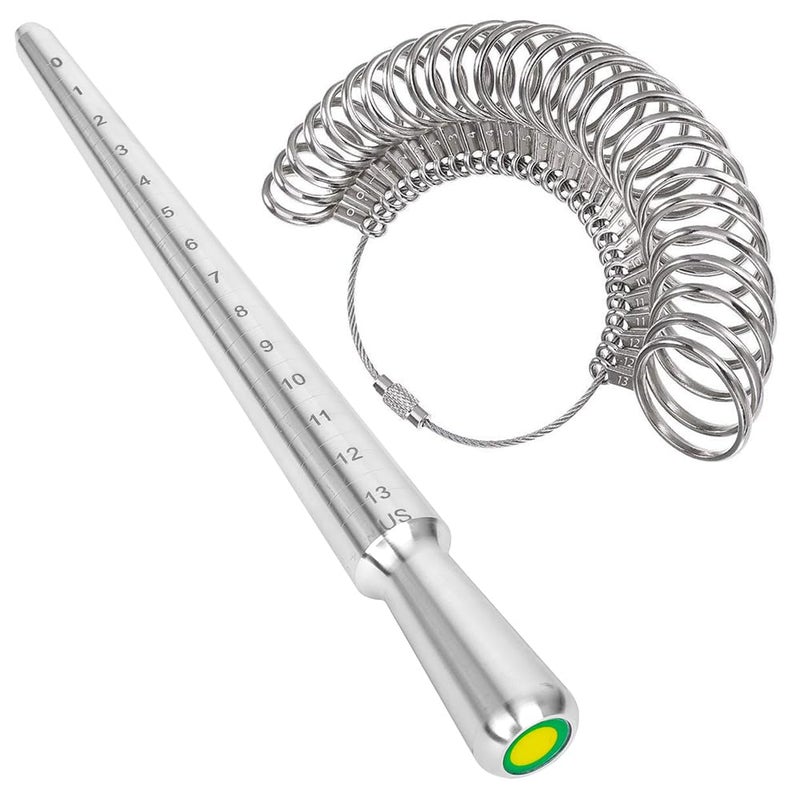 PHYHOO Ring Sizer Measuring Tool Metal Ring Mandrel Ring Measurer and Ring Sizer Women Men Ring Sizing Kit Finger Ring Size Measure Jewelry Measurement - Image 1