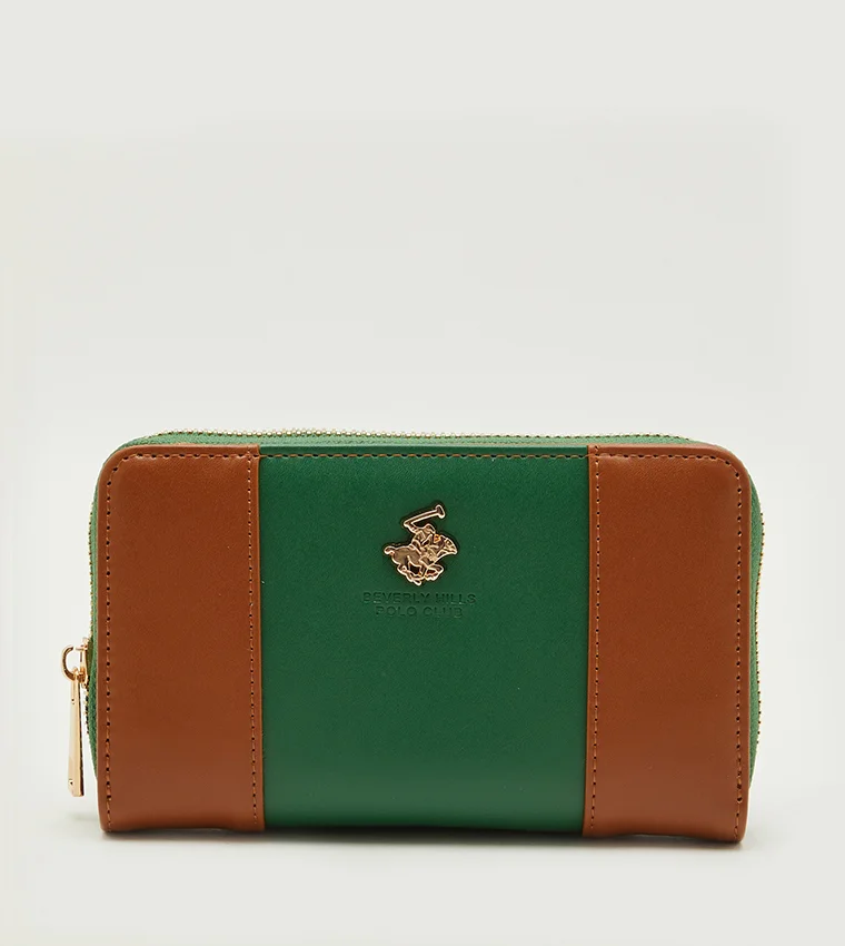 BEVERLY HILLS POLO CLUB Logo Embellished Zippered Wallet