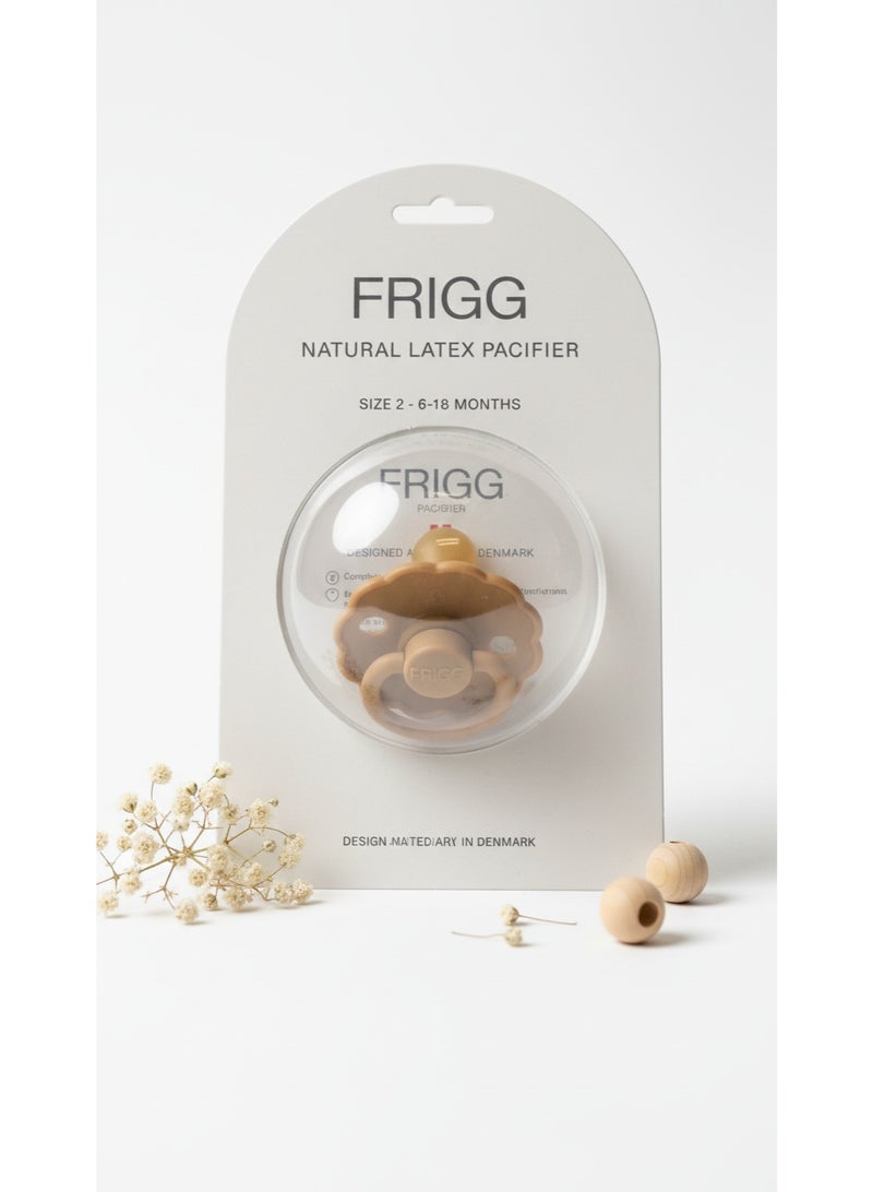 FRIGG Natural Latex Baby Pacifier | Size 2 (6–18 Months) | BPA-Free, Orthodontic Soother | Designed & Made in Denmark - Image 1