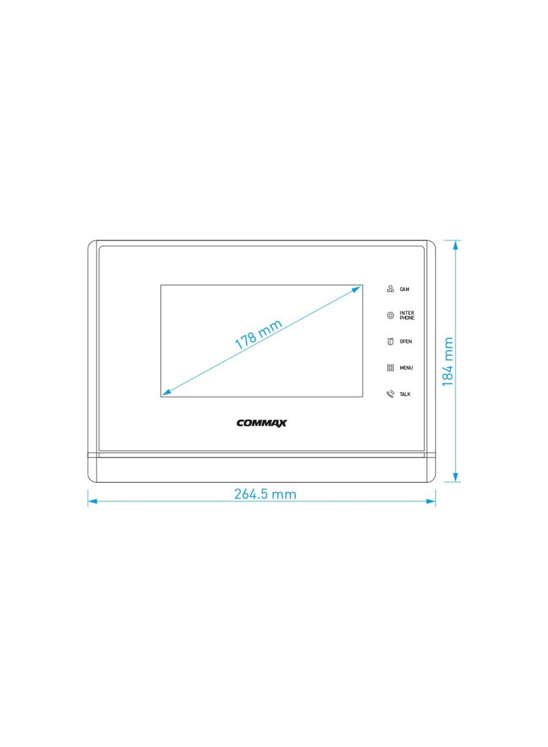 COMMAX CDV-70Y 7 Inch Hi Tech Color TFT Lcd Monitor Hand-Free Connectable With 2 Cameras 2 Monitors and 2 Interphones - Image 4