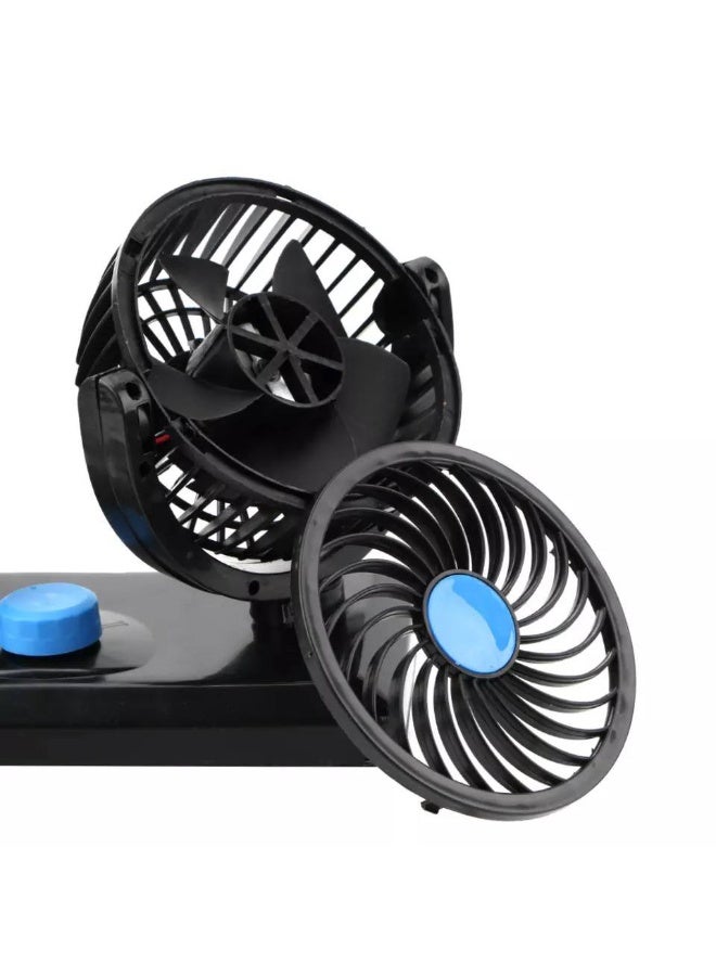 Double Head Car Fan – 5-Blade Powerful Cooling Fan for Vehicles M - Image 2